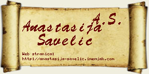 Anastasija Savelić vizit kartica
